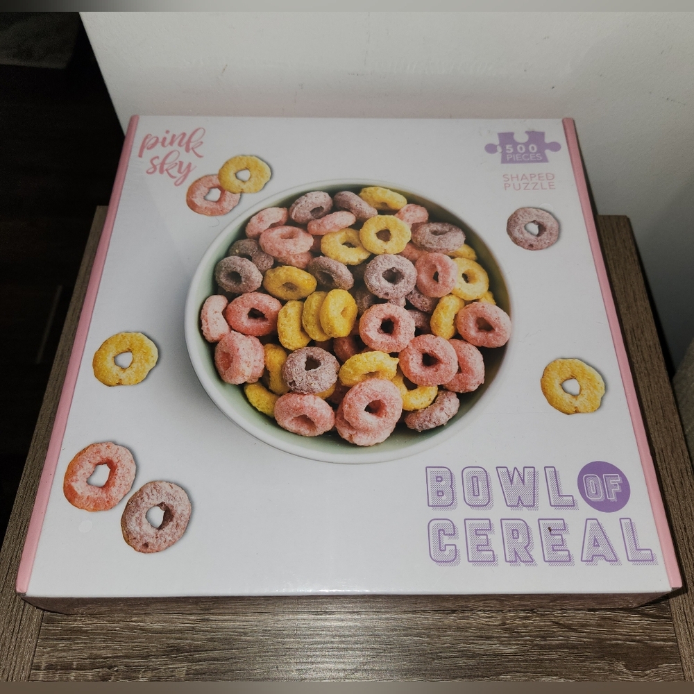 Pink Sky ‘Bowl Of Cereal’ 500 Piece Shaped Jigsaw Puzzle New